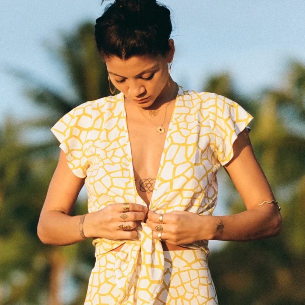 Xix Palms Sahara Knot Top